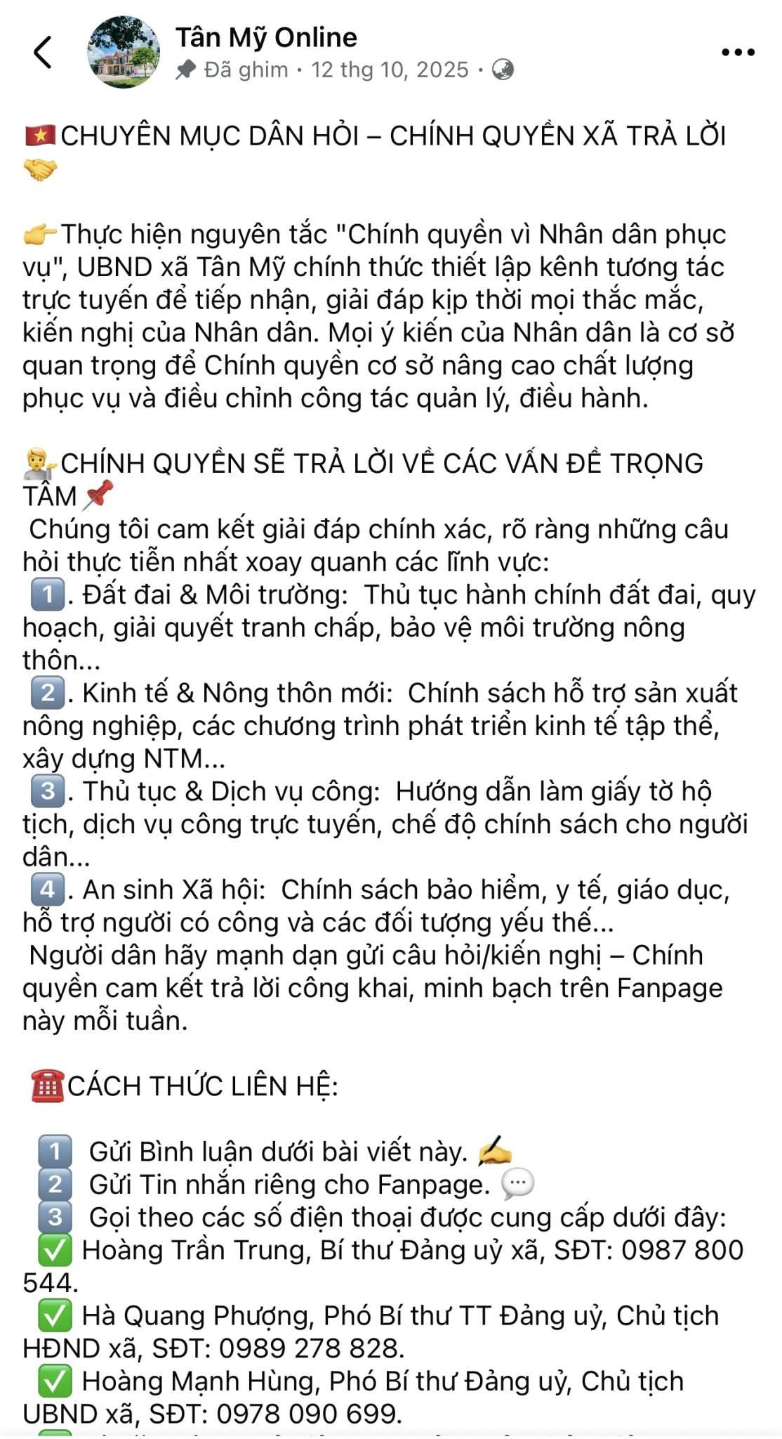 Fanpage Tân Mỹ Online